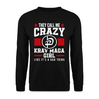 Krav Maga Mädchen - Unisex Pullover - Schwarz - Vorne - Alina (178cm) & Michal (187cm)