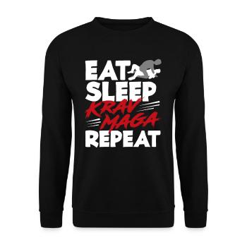 Krav Maga Food Sleeping - Unisex Sweatshirt - black - Front - Alina (178cm) & Michal (187cm)