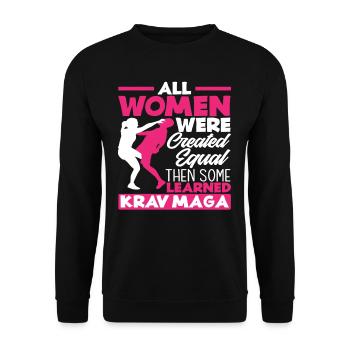 Krav Maga Women's Martial Arts - Unisex Sweatshirt - black - Front - Alina (178cm) & Michal (187cm)