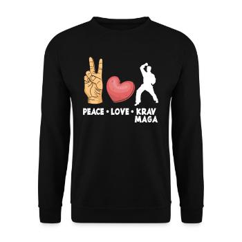 Krav Maga Peace Love Hobby - Unisex Sweatshirt - black - Front - Alina (178cm) & Michal (187cm)