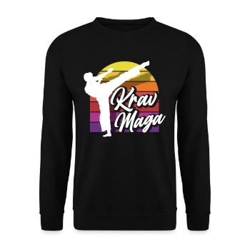 Krav Maga Retro - Unisex Sweatshirt - black - Front - Alina (178cm) & Michal (187cm)