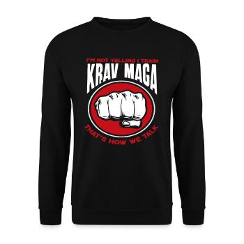 Krav Maga Language Defense - Unisex Sweatshirt - black - Front - Alina (178cm) & Michal (187cm)