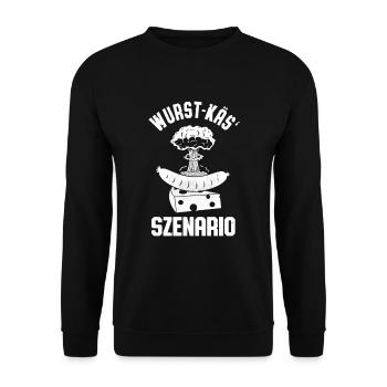 Saucisse Fromage Scénario Bratwurst Fromage Jeu de mots Fun - Sweat-shirt Unisexe - noir - Devant - Alina (178cm) & Michal (187cm)
