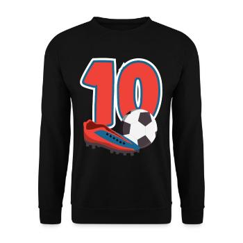 Football Anniversaire 10e anniversaire Fête d’anniversaire des enfants - Sweat-shirt Unisexe - noir - Devant - Alina (178cm) & Michal (187cm)