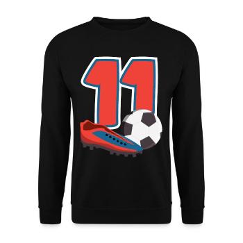 Fête d’anniversaire des enfants de football 11 ans - Sweat-shirt Unisexe - noir - Devant - Alina (178cm) & Michal (187cm)