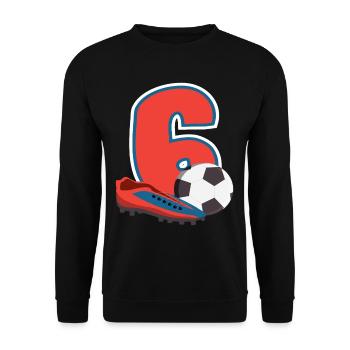 Fête d’anniversaire des enfants de football de 6 ans - Sweat-shirt Unisexe - noir - Devant - Alina (178cm) & Michal (187cm)