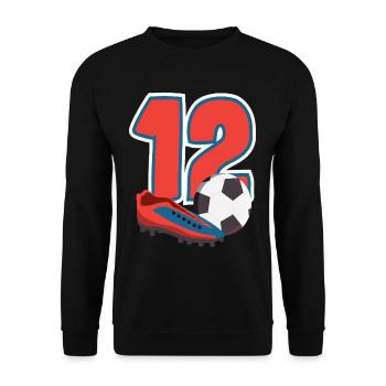 Fête d’anniversaire des enfants de football de 12 ans - Sweat-shirt Unisexe - noir - Devant - Alina (178cm) & Michal (187cm)