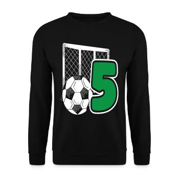 Fête d’anniversaire des enfants de football 5 ans - Sweat-shirt Unisexe - noir - Devant - Alina (178cm) & Michal (187cm)