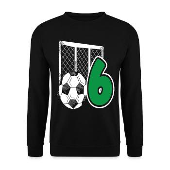 Fête d’anniversaire des enfants de football de 6 ans - Sweat-shirt Unisexe - noir - Devant - Alina (178cm) & Michal (187cm)