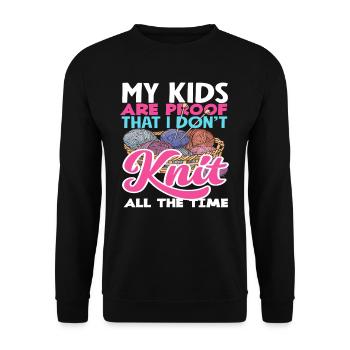 My children prove that I don't always knit - Unisex Sweatshirt - black - Front - Alina (178cm) & Michal (187cm)