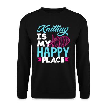 Le tricot est mon endroit préféré - Sweat-shirt Unisexe - noir - Devant - Alina (178cm) & Michal (187cm)