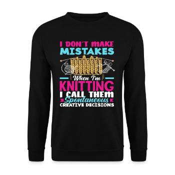 Knitting Spontaneous Creative Choices - Unisex Sweatshirt - black - Front - Alina (178cm) & Michal (187cm)