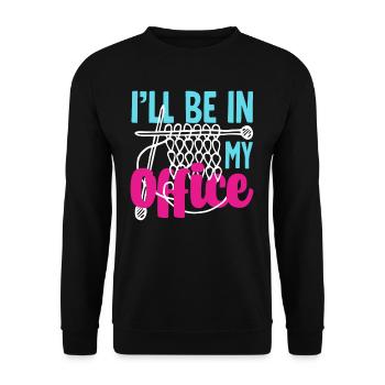 Tricot : je suis dans mon bureau - Sweat-shirt Unisexe - noir - Devant - Alina (178cm) & Michal (187cm)