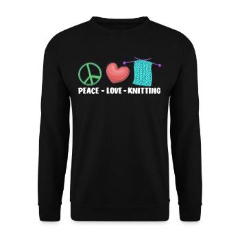 Peace Love Tricot Fait Main - Sweat-shirt Unisexe - noir - Devant - Alina (178cm) & Michal (187cm)