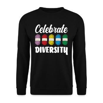 Le tricot : célébrer la diversité - Sweat-shirt Unisexe - noir - Devant - Alina (178cm) & Michal (187cm)