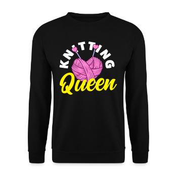 Knit Queen Heart Design - Unisex Sweatshirt - black - Front - Alina (178cm) & Michal (187cm)