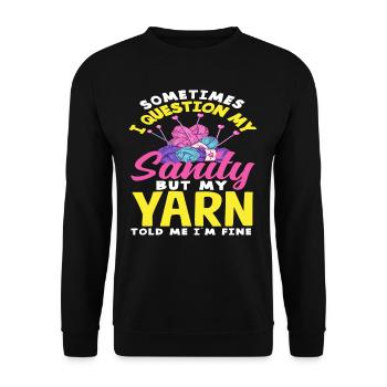 Manchmal Hinterfrage Ich Meine Vernunft Stricken - Unisex Pullover - Schwarz - Vorne - Alina (178cm) & Michal (187cm)