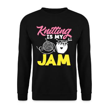 Le tricot est mon truc Wool And Jam - Sweat-shirt Unisexe - noir - Devant - Alina (178cm) & Michal (187cm)