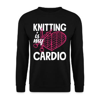 Le tricot est ma passion cardio - Sweat-shirt Unisexe - noir - Devant - Alina (178cm) & Michal (187cm)