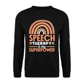 Speech therapist is my superpower - Unisex Sweatshirt - black - Front - Alina (178cm) & Michal (187cm)
