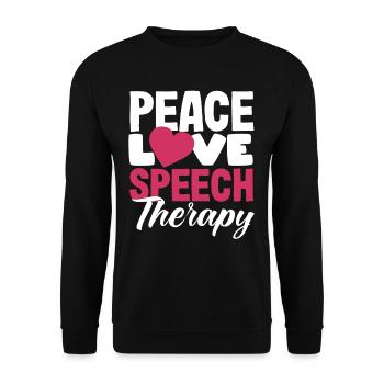 Peace Love Orthophoniste Design - Sweat-shirt Unisexe - noir - Devant - Alina (178cm) & Michal (187cm)