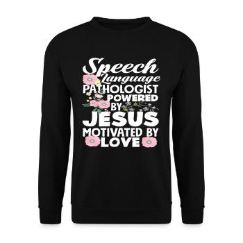 Speech therapist driven by Jesus - Unisex Sweatshirt - black - Front - Alina (178cm) & Michal (187cm)