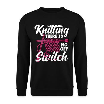 Knitting No Off Switch - Unisex Sweatshirt - black - Front - Alina (178cm) & Michal (187cm)
