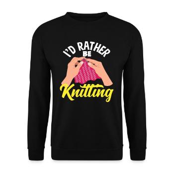 Better knitting than anything else - Unisex Sweatshirt - black - Front - Alina (178cm) & Michal (187cm)