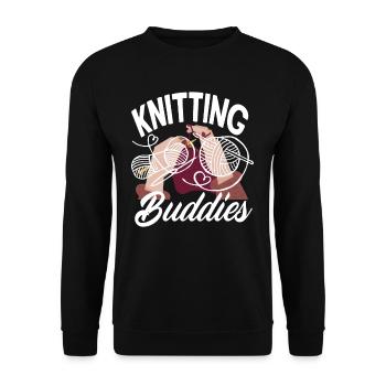 Experience knitting together with friends - Unisex Sweatshirt - black - Front - Alina (178cm) & Michal (187cm)