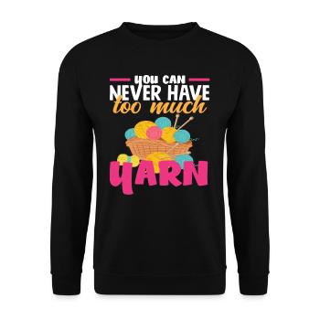 Stricken Du Kannst Nie Genug Garn Haben - Unisex Pullover - Schwarz - Vorne - Alina (178cm) & Michal (187cm)