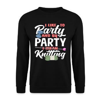 Je fête avec du tricot et de la laine - Sweat-shirt Unisexe - noir - Devant - Alina (178cm) & Michal (187cm)