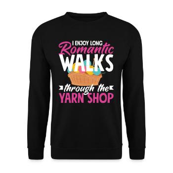 Knitting loves long romantic walks - Unisex Sweatshirt - black - Front - Alina (178cm) & Michal (187cm)