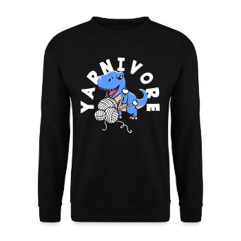 Tricot dinosaure Yarnivore Fun - Sweat-shirt Unisexe - noir - Devant - Alina (178cm) & Michal (187cm)