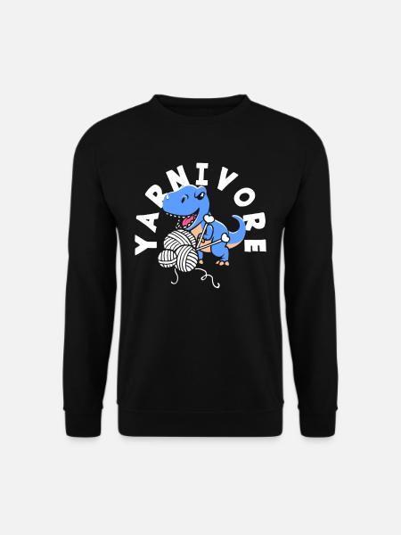 Stricken Dinosaurier Yarnivore Spaß - Unisex Pullover - Schwarz