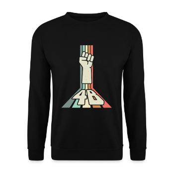 Mouvement 4B Femmes féministes coréennes rétro - Sweat-shirt Unisexe - noir - Devant - Alina (178cm) & Michal (187cm)