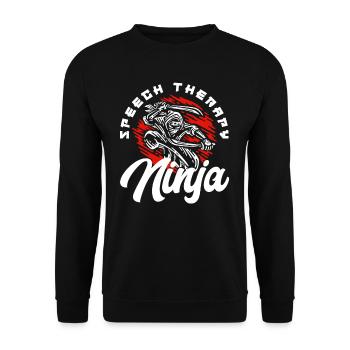 Speech Therapy Ninja for Speech Therapists - Unisex Sweatshirt - black - Front - Alina (178cm) & Michal (187cm)