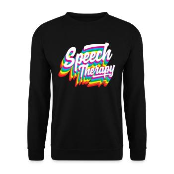Speech Therapist Rainbow Design - Unisex Sweatshirt - black - Front - Alina (178cm) & Michal (187cm)