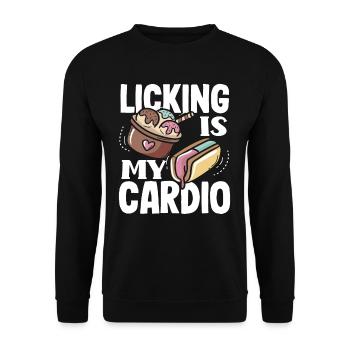 cream lucking Sucking est mon cardio - Sweat-shirt Unisexe - noir - Devant - Alina (178cm) & Michal (187cm)