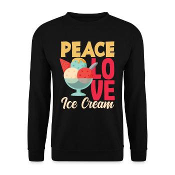 Peace Love Cream For Cream Lovers - Unisex Sweatshirt - black - Front - Alina (178cm) & Michal (187cm)
