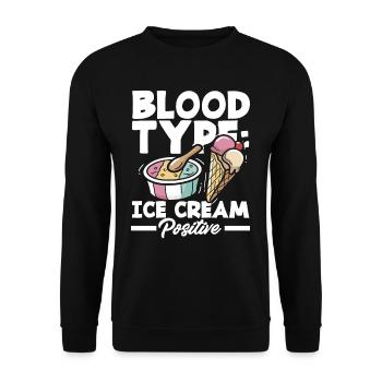 Blutgruppe Eis Liebhaber Positiv - Unisex Pullover - Schwarz - Vorne - Alina (178cm) & Michal (187cm)