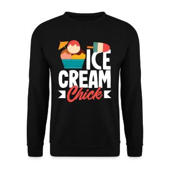 Cream Lover Chick Design - Unisex Sweatshirt - black - Front - Alina (178cm) & Michal (187cm)