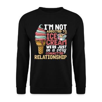 Dicton de relation d’amateur de crème glacée - Sweat-shirt Unisexe - noir - Devant - Alina (178cm) & Michal (187cm)