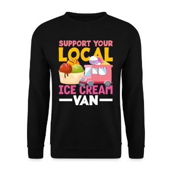 Soutenez votre amateur de glaces Van - Sweat-shirt Unisexe - noir - Devant - Alina (178cm) & Michal (187cm)