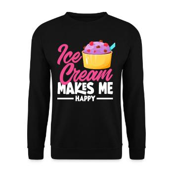 Cream Lover La crème glacée me rend heureux - Sweat-shirt Unisexe - noir - Devant - Alina (178cm) & Michal (187cm)