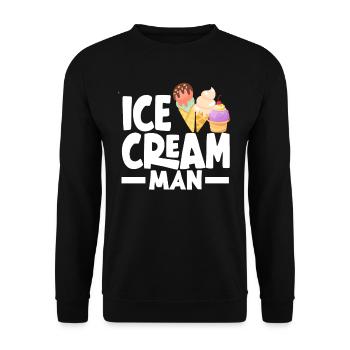 Eiscreme Liebhaber Eis Mann - Unisex Pullover - Schwarz - Vorne - Alina (178cm) & Michal (187cm)