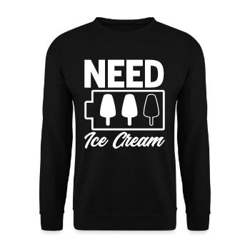 Les amateurs de crème glacée ont besoin de crème glacée - Sweat-shirt Unisexe - noir - Devant - Alina (178cm) & Michal (187cm)