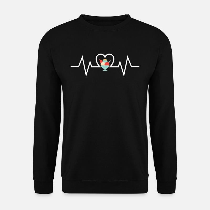 Cream Lover Heartbeat Design - Unisex Sweatshirt - black