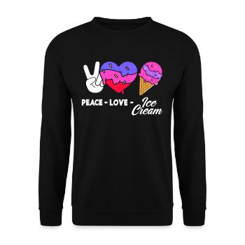 Peace Love Cream Fan Cream - Sweat-shirt Unisexe - noir - Devant - Alina (178cm) & Michal (187cm)