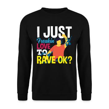 Techno Lover - Ich Liebe Rave So Sehr - Unisex Pullover - Schwarz - Vorne - Alina (178cm) & Michal (187cm)