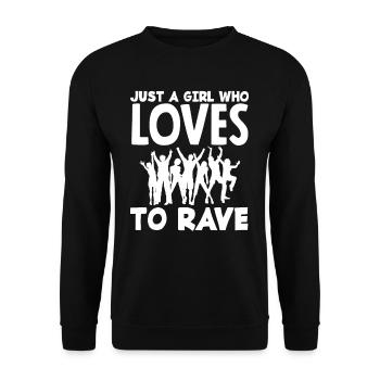 Techno Lover Girl Who Loves To Rave - Unisex Pullover - Schwarz - Vorne - Alina (178cm) & Michal (187cm)